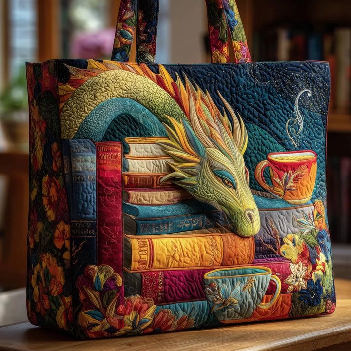 Artisan Bag - Lohikäärme Lukija kirjojen ja mukien kanssa