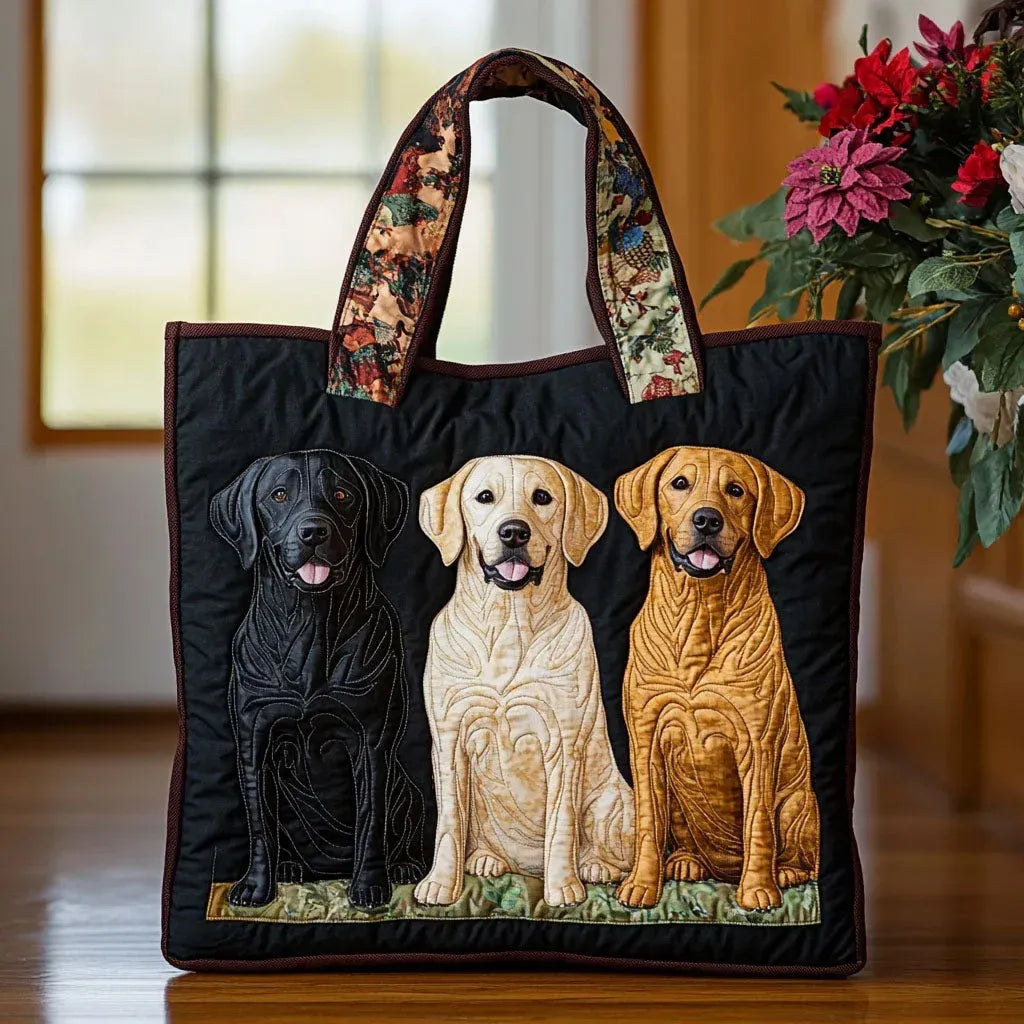 Käsintehty Olkalaukku - Kolme Labradoria