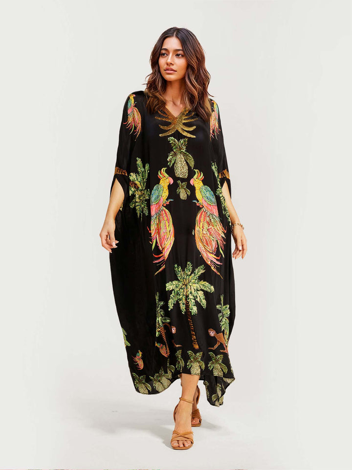Alessandra - Pitkä Kuvioitu Mekko