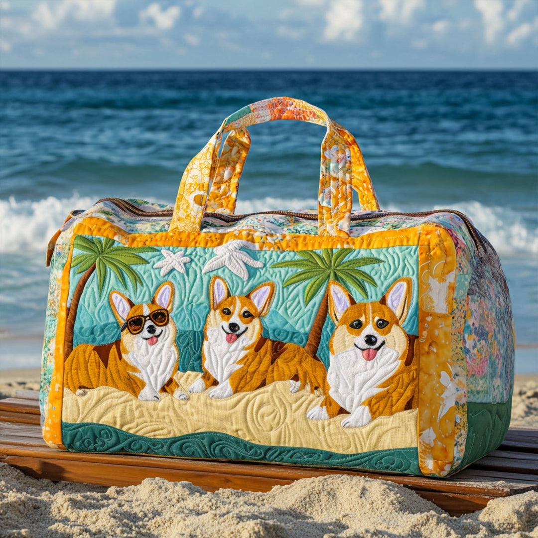 Corgi rannalla - Vuorattu Duffle-laukku NCU0PT9354