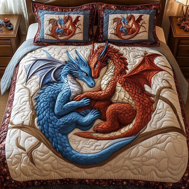 Dragon Embrace 3-osainen tikattu vuodevaatesetti NCU0NT2613