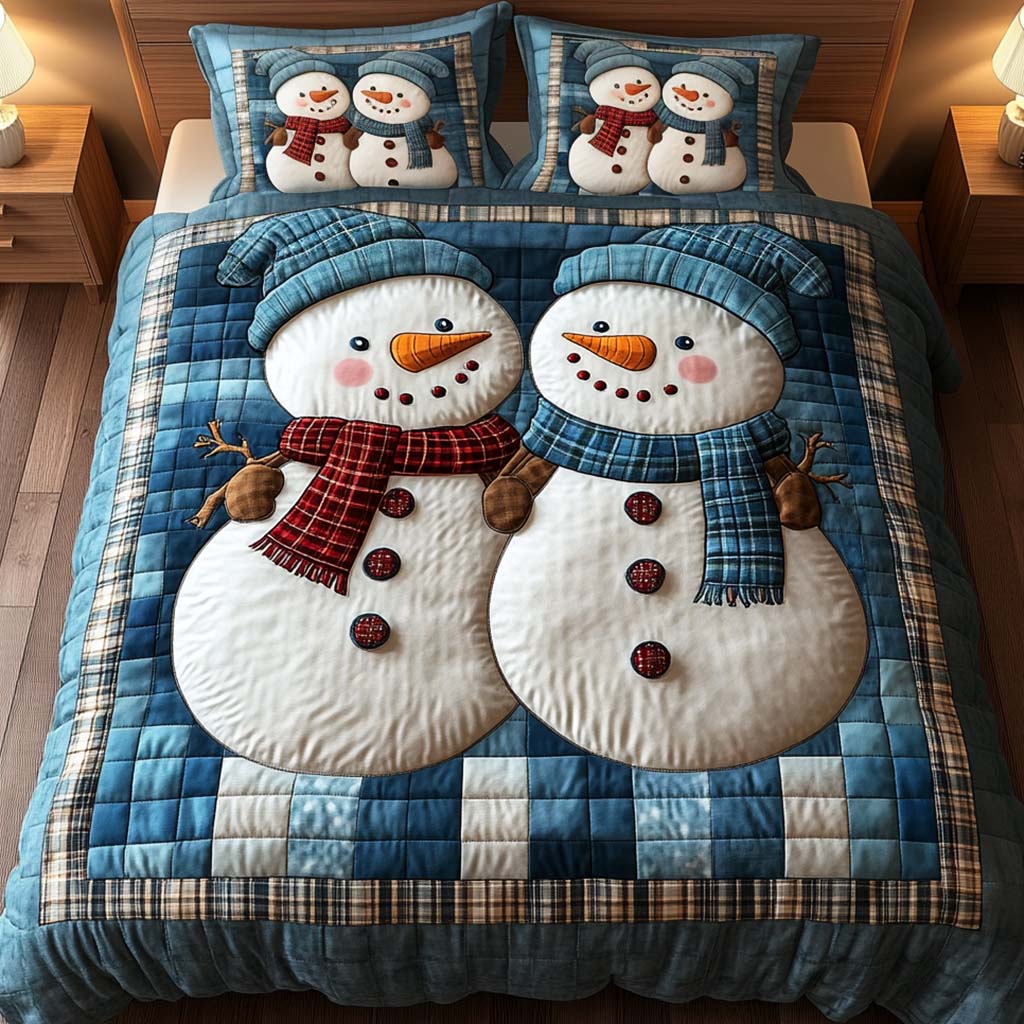 Frosty Friends 3-osainen tikattu vuodevaatesetti NCU0NT2122