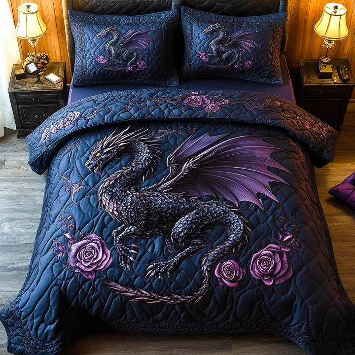 Obsidian Wyrm 3-osainen tikattu vuodevaatesetti NCU0DV2505