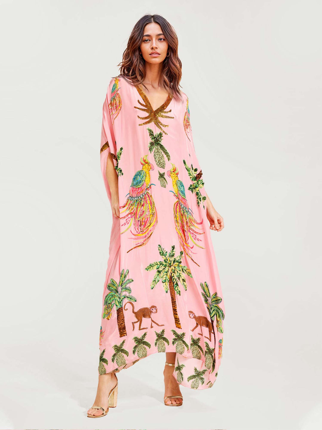 Alessandra - Pitkä Kuvioitu Mekko