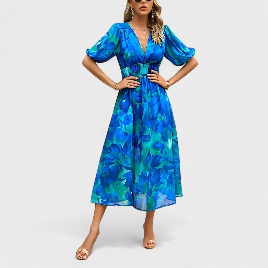 Clara - Elegantti Kukallinen Midi Mekko