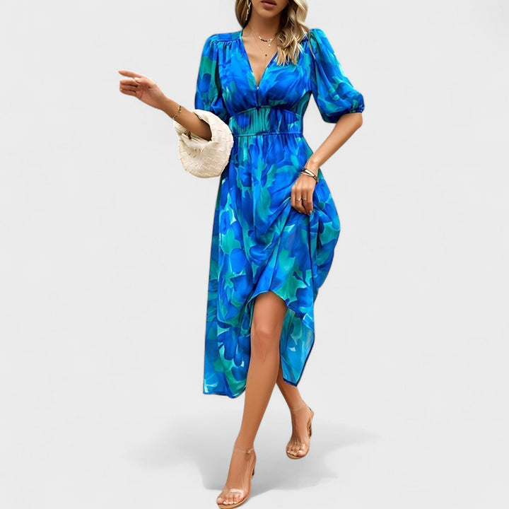 Clara - Elegantti Kukallinen Midi Mekko