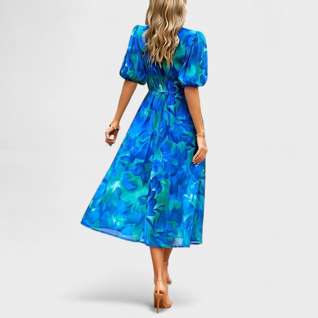 Clara - Elegantti Kukallinen Midi Mekko