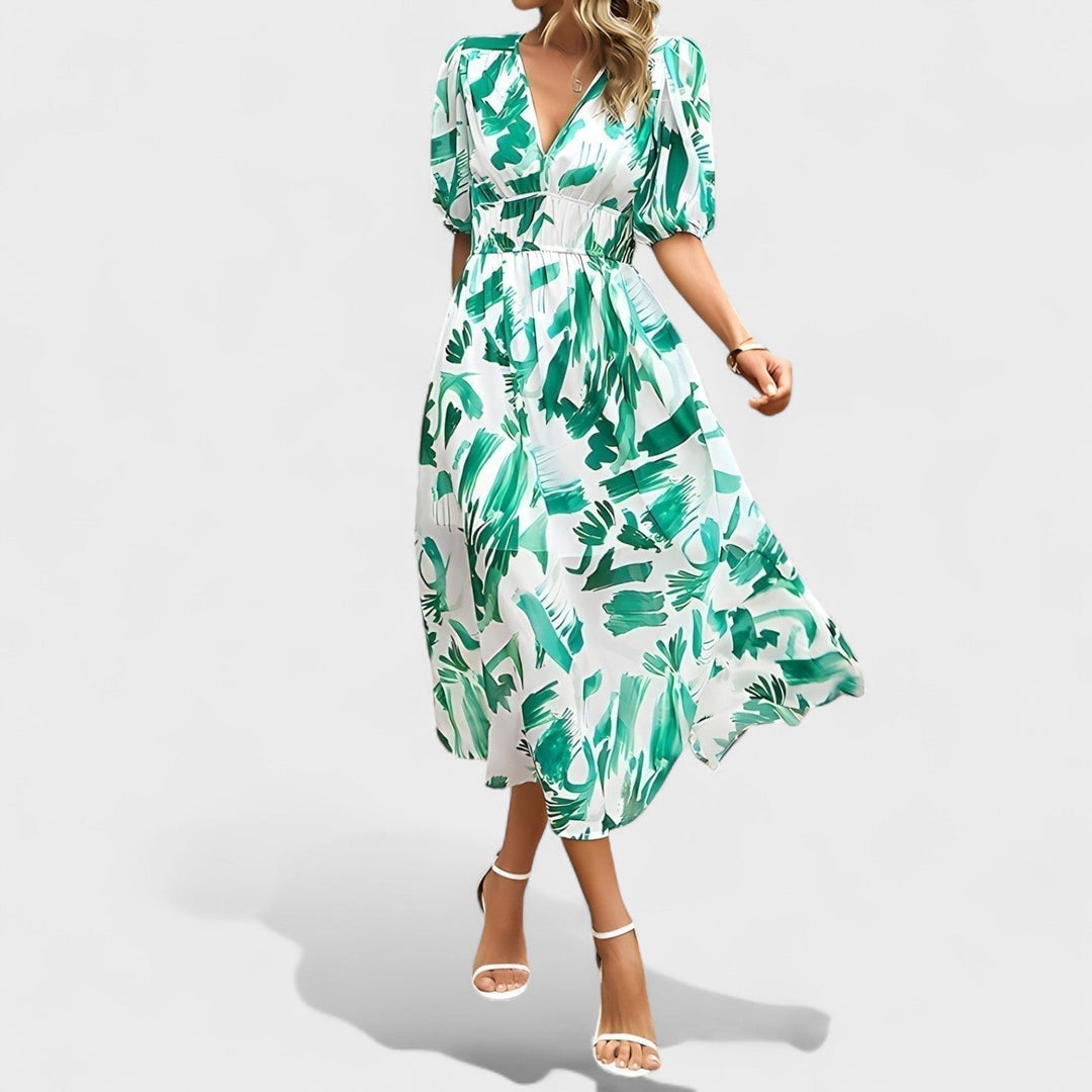 Clara - Elegantti Kukallinen Midi Mekko