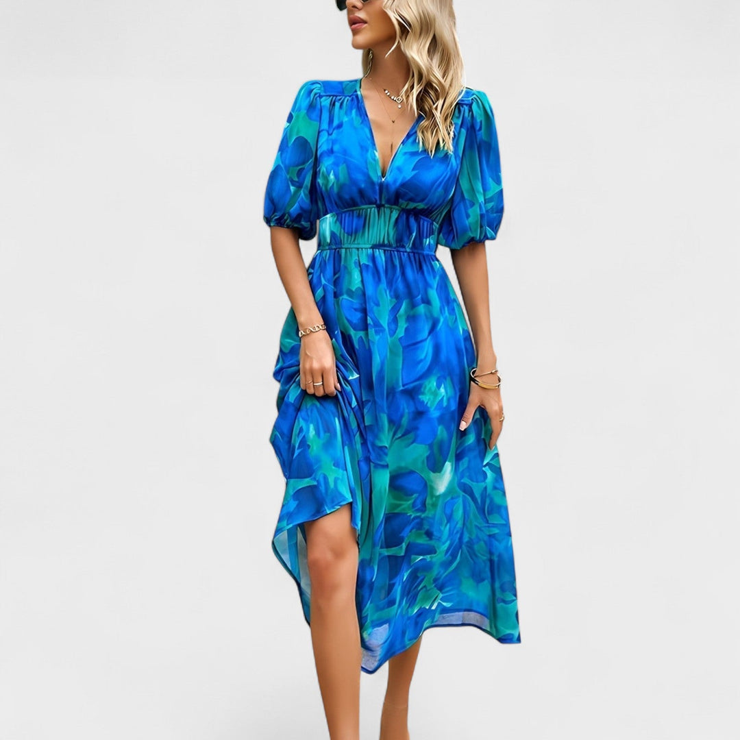 Clara - Elegantti Kukallinen Midi Mekko
