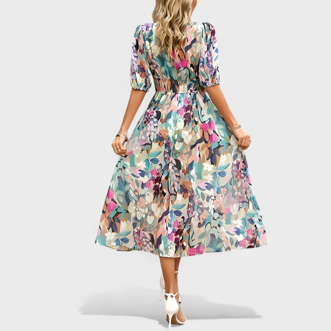 Clara - Elegantti Kukallinen Midi Mekko
