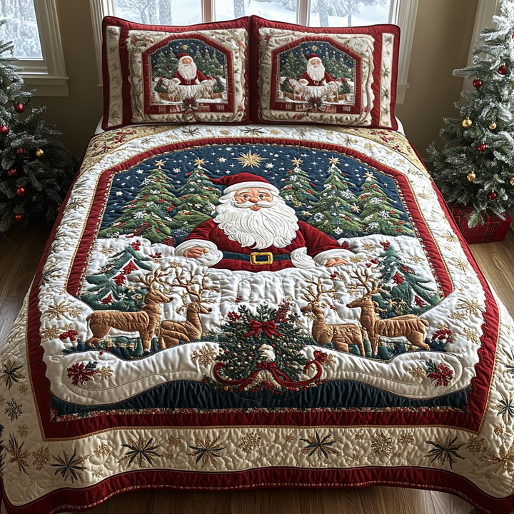 Santa Christmas Joyride 3-osainen tikattu vuodevaatesetti NCU0DV1733