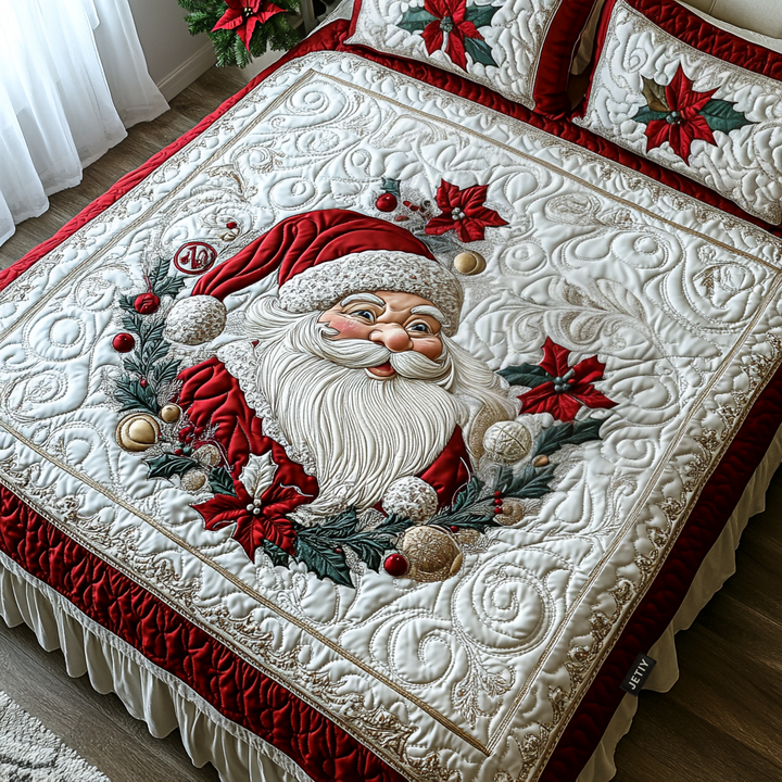 Santa Holiday Cheer 3-osainen tikattu vuodevaatesetti NCU0DV1740