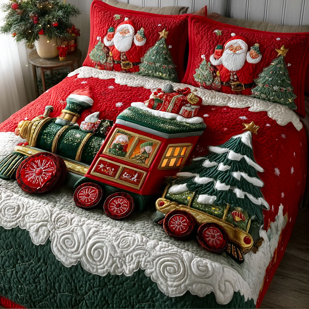 Sleigh-on-Rails 3-osainen tikattu vuodevaatesetti NCU0PT9129