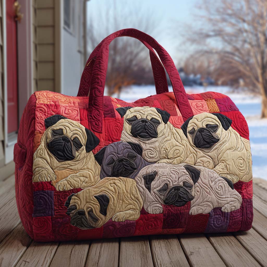 Snuggle Pug Vuorattu Matkalaukku NCU0PT9565