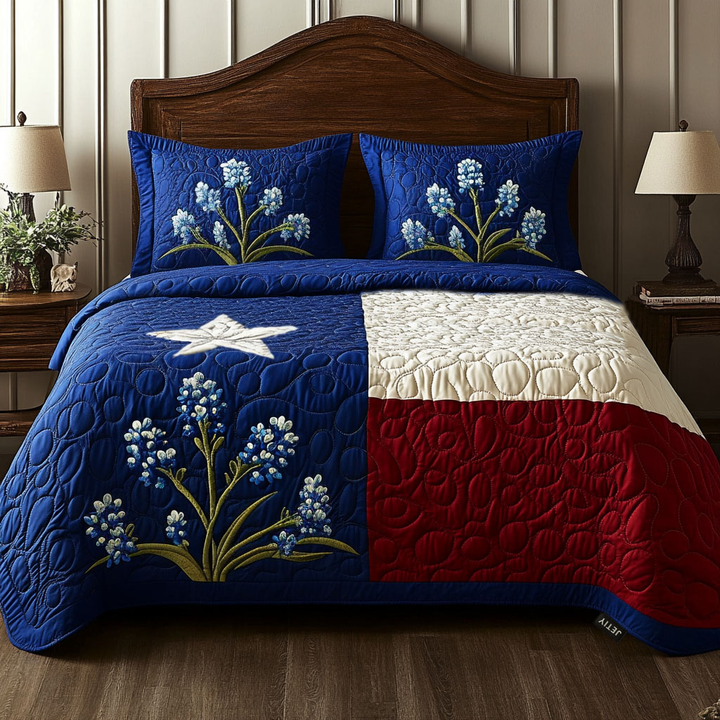 Texas Pride 3-osainen tikattu vuodevaatesetti NCU0NT5503