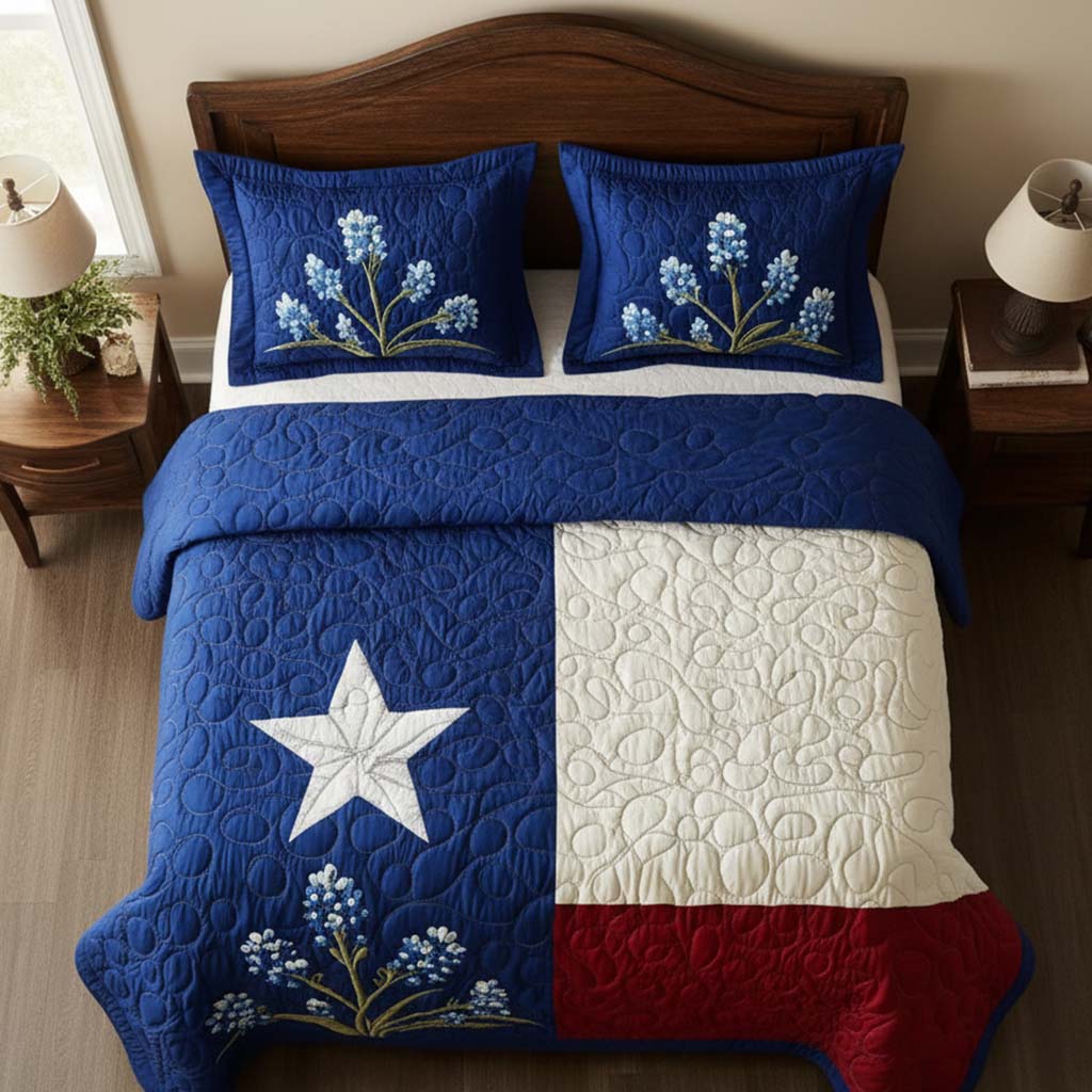 Texas Pride 3-osainen tikattu vuodevaatesetti NCU0NT5503