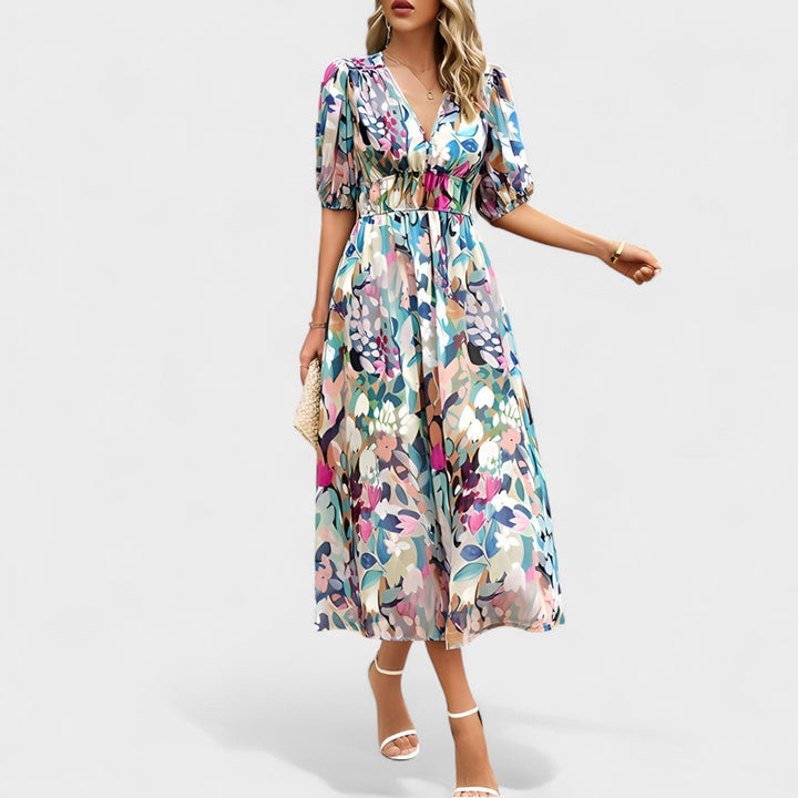 Clara - Elegantti Kukallinen Midi Mekko