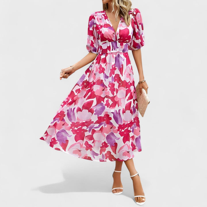 Clara - Elegantti Kukallinen Midi Mekko