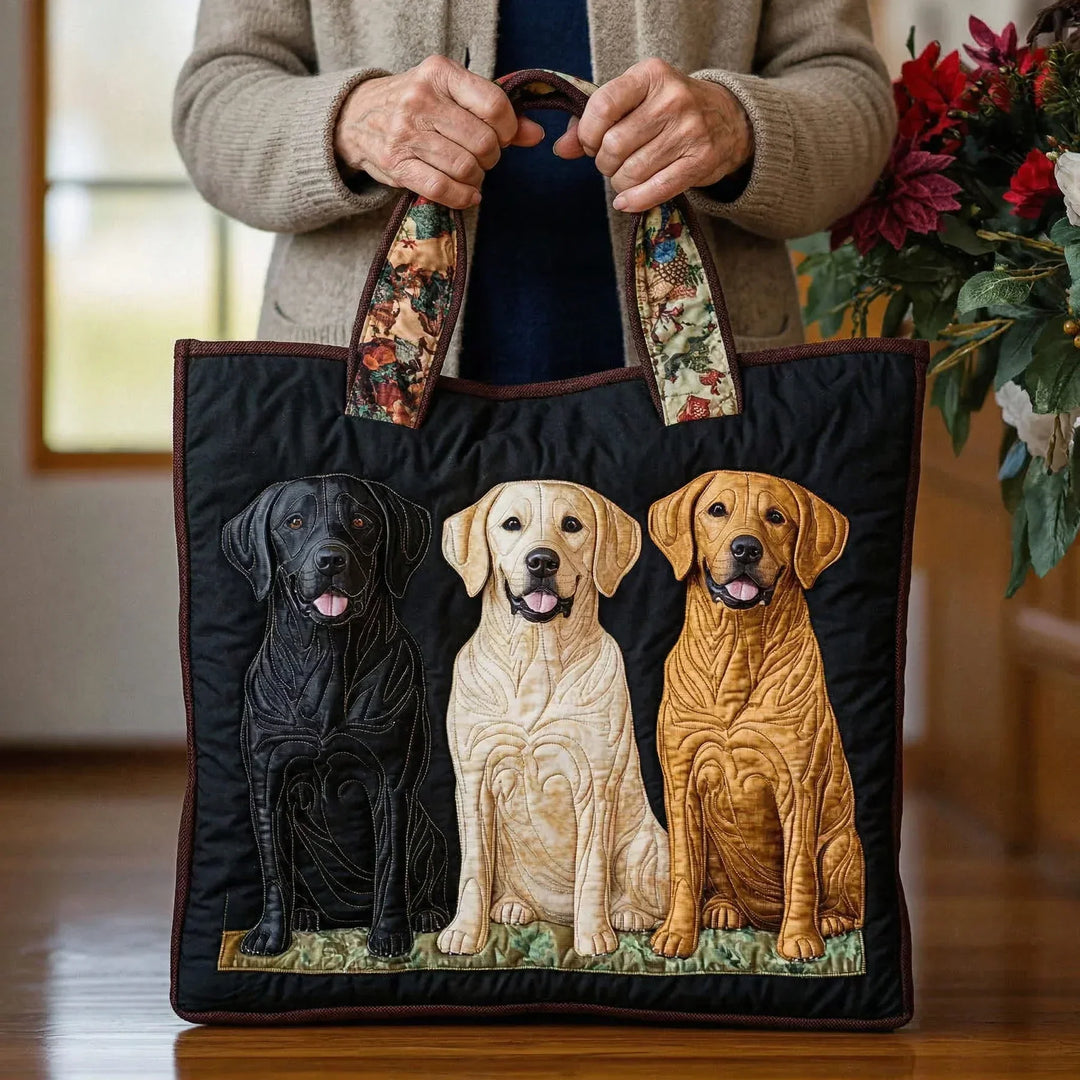 Käsintehty Olkalaukku - Kolme Labradoria